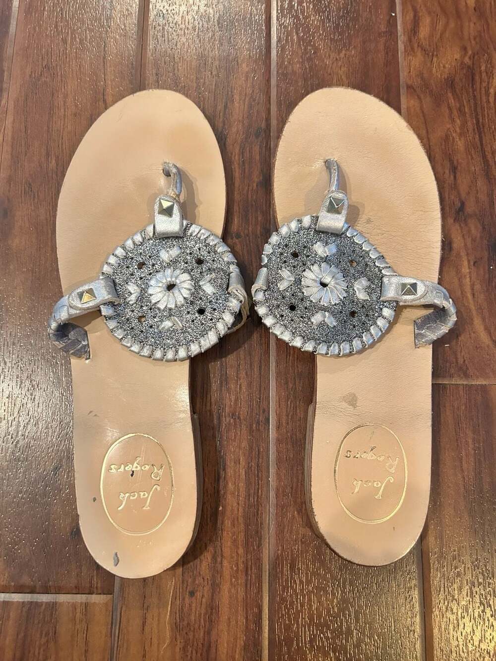 Jack Rogers Silver Glitter Navajo Sandals